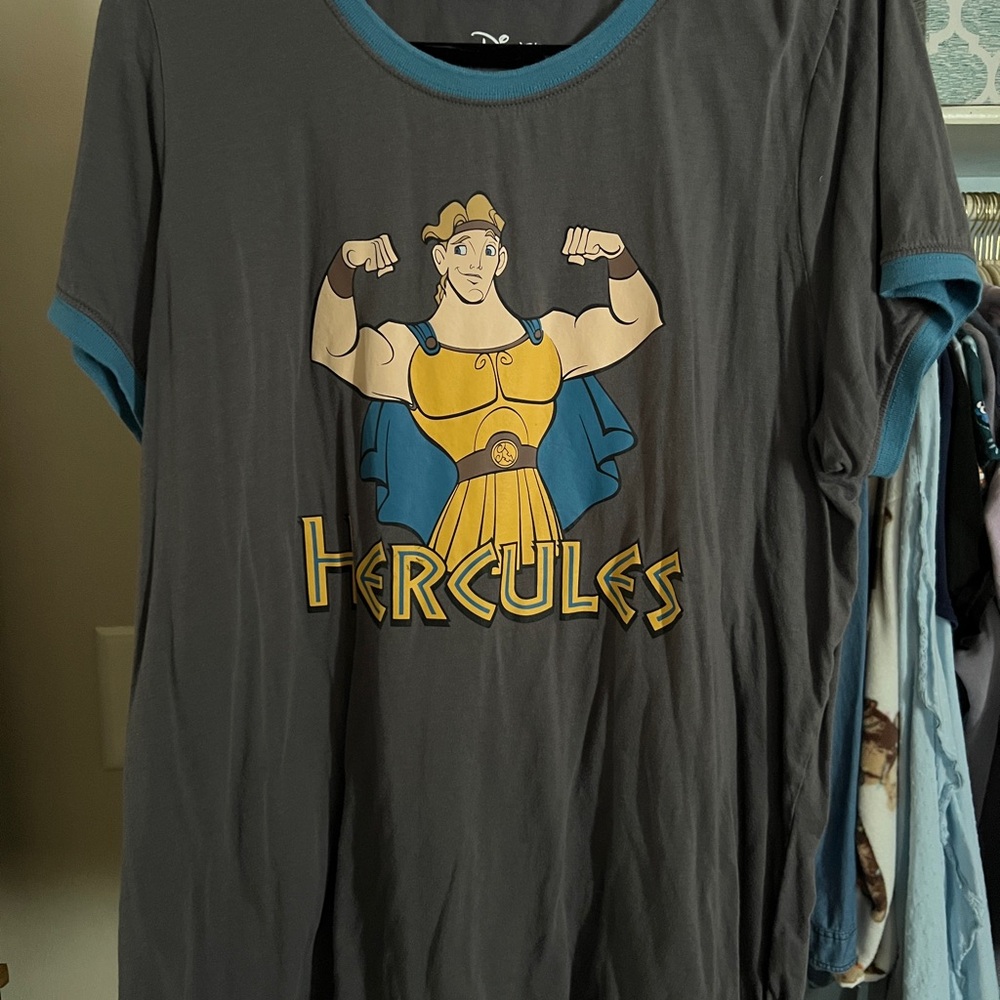 Torrid Disney Hercules Graphic Tee - women's Charcoal with Teal Trim